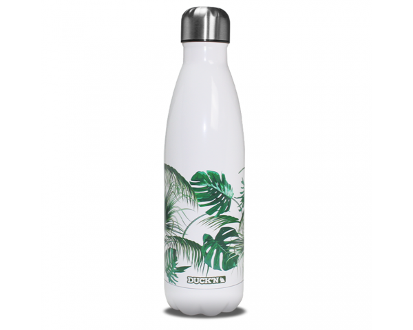ECBOUTFEUI Bouteille Isotherme Blanche Tropical Jungle 500ML, Duck'n