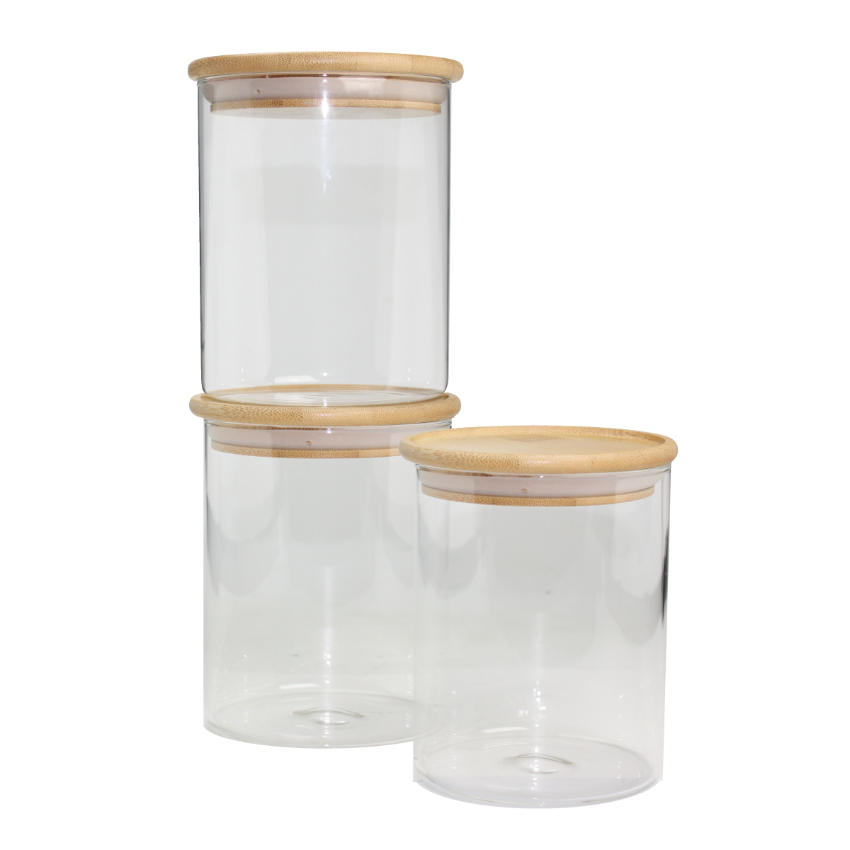 Hopewell boîtes de conservation lot de 3, 1040 ml verre borosilicaté  couvercle sac