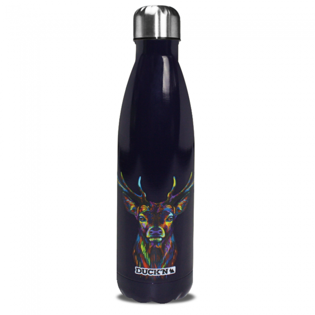 ECBOUTLIO Bouteille Isotherme Motif Cerf Multicolore 500ML, Duck'n