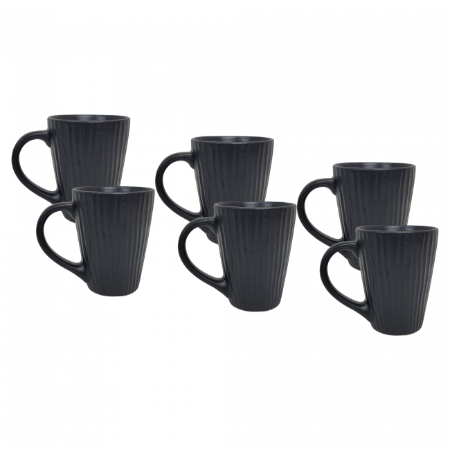 EC-SUG6MUG-1 Lot de 6 mugs noirs, SUGAR